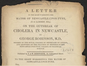 Cholera Spreads in Newcastle, 1853